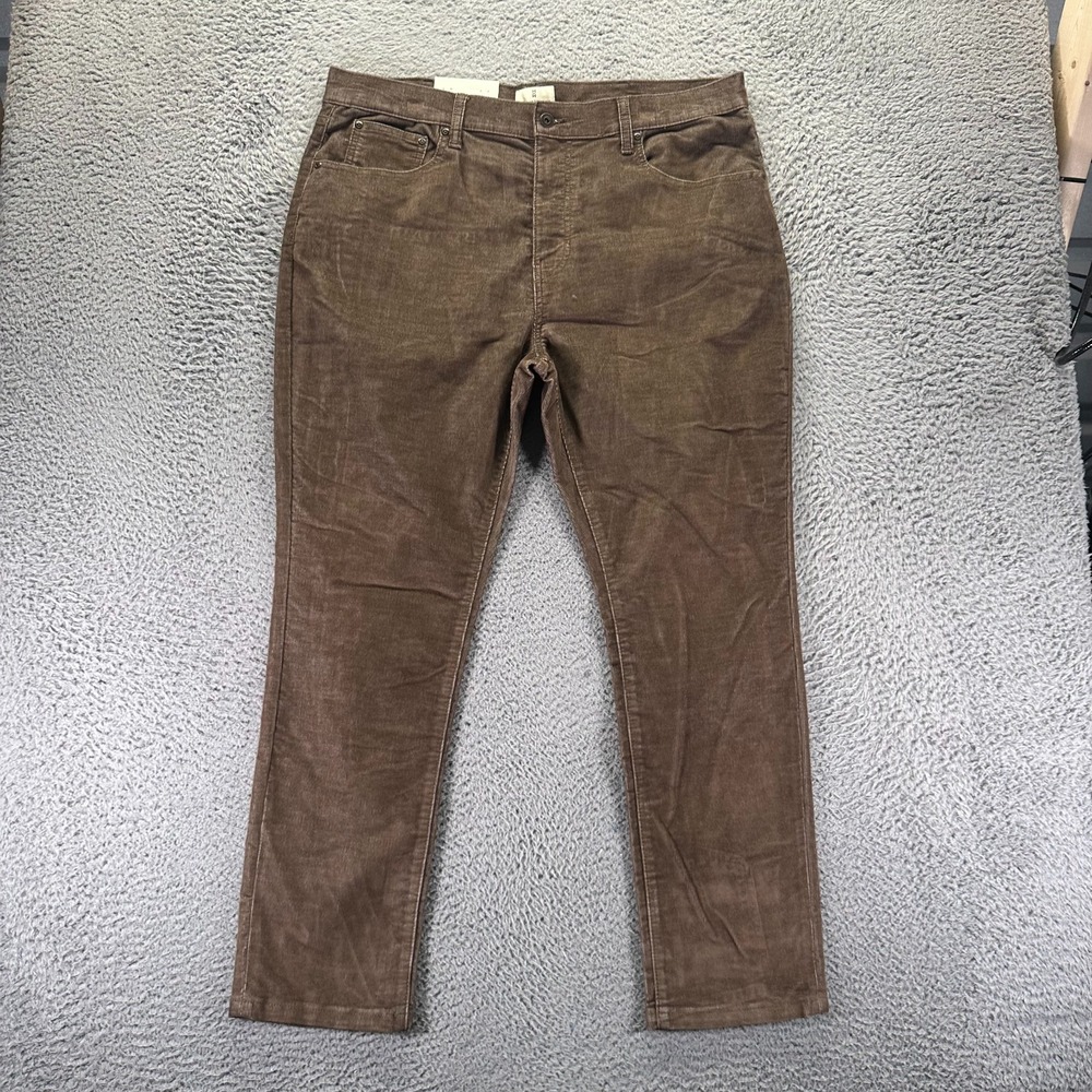Mutual Weave Pant Mens 38x30 Brown Cotton Corduroy Chino Tapered Relaxed Stretch